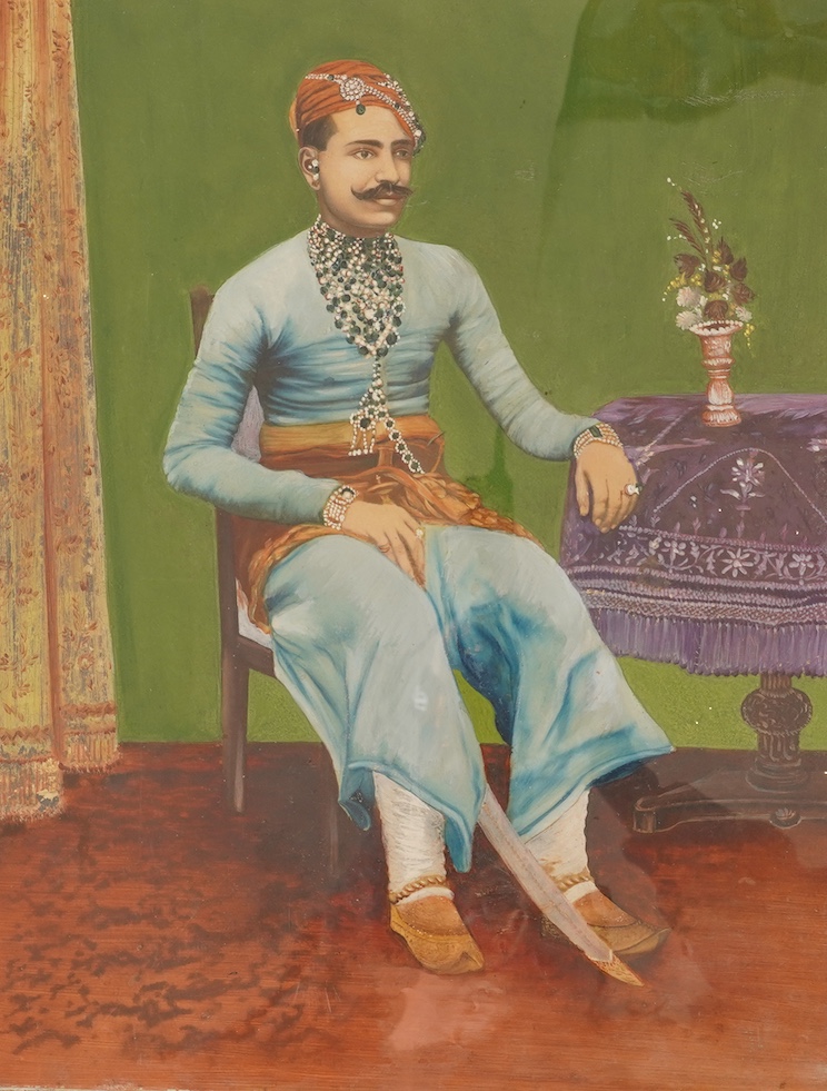 A hand painted albumen photograph of an Indian Maharajah, late 19th century